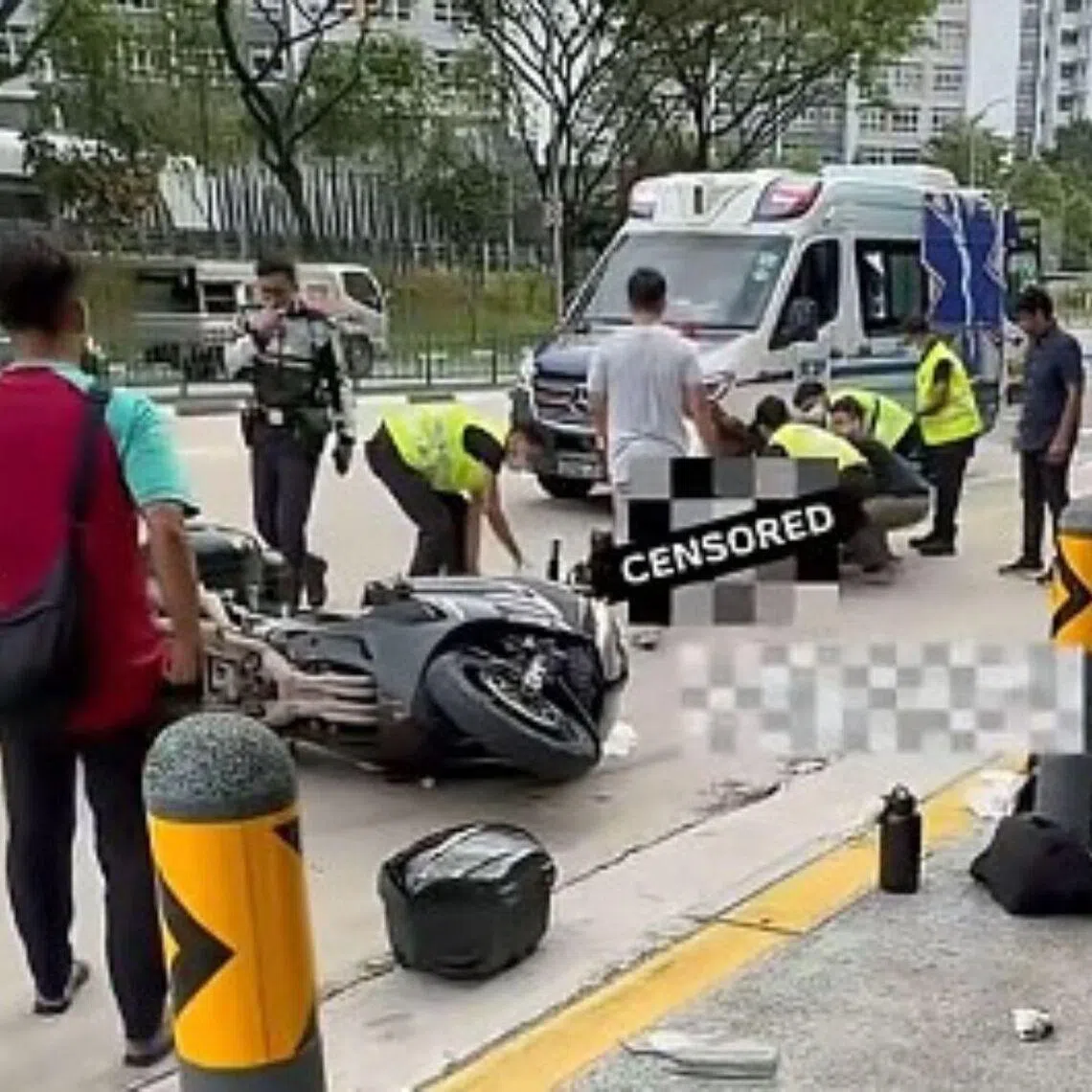 The motorcyclist's vehicle is believed to have skidded on Yishun Avenue 1 towards Mandai Avenue at 9.15am on June 3.