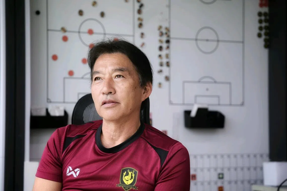 Interview with new BG Tampines Rovers coach Katsuhito Kinoshi at his office in Our Tampines Hub on April 8, 2026.