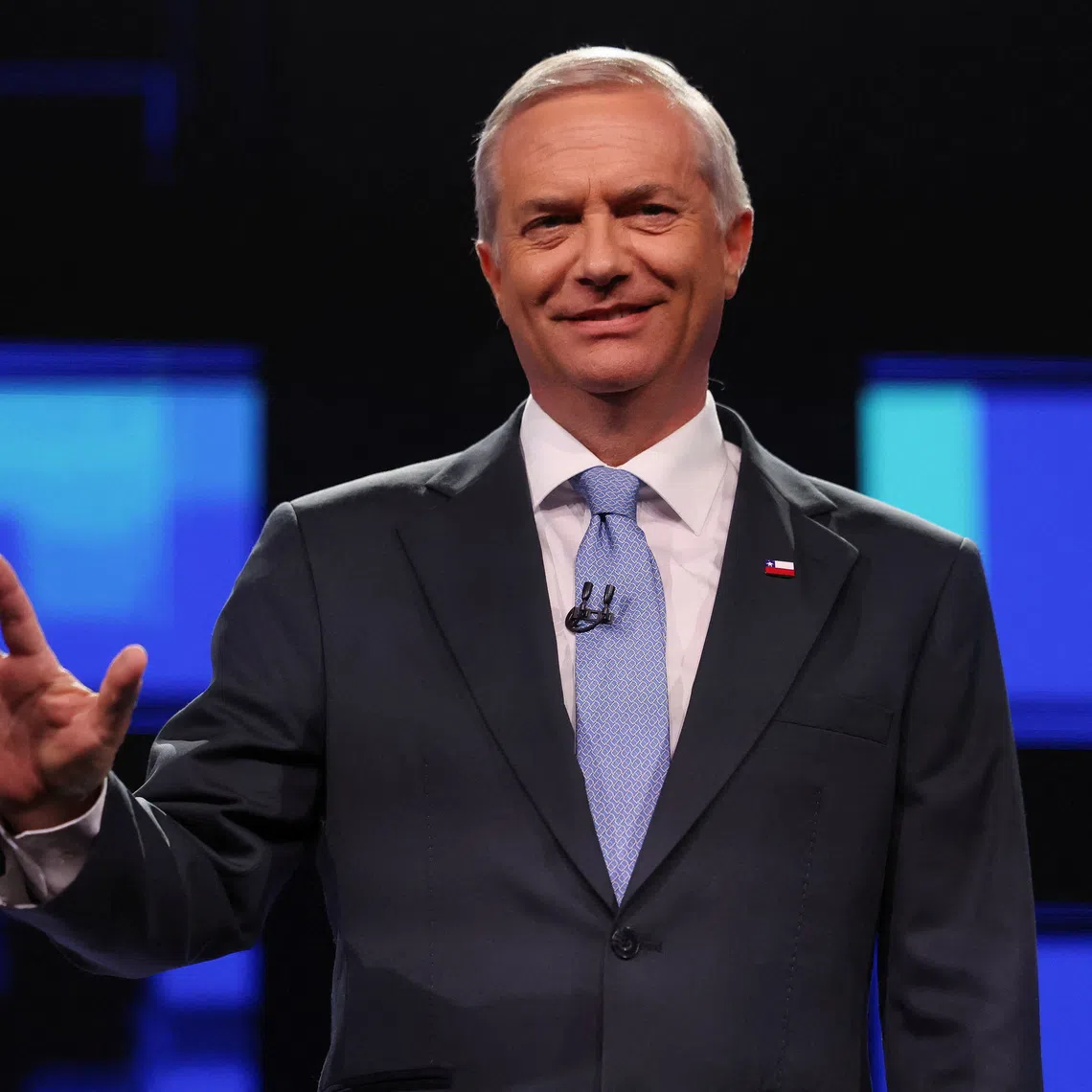 Chilean presidential candidate Jose Antonio Kast of the far-right Republican Party, looks on as he attends the last televised debate before the December 14 presidential runoff, in Santiago, Chile, December 9, 2025. REUTERS/Pablo Sanhueza