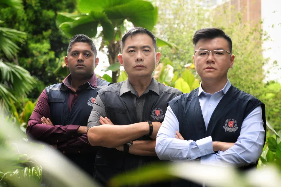 From left: DSP Ramesh Rajaram, ASP Eric Toh, DSP Alvin Li photographed at Cantonment Police Complex on March 22, 2024. 

*****


Interview with CID officers on why CLTPA (Sect 55) is still essential today.