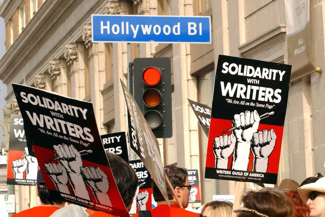 The last time Hollywood writers laid down their pens and keyboards, in 2007, the strike lasted for 100 days, costing LA’s entertainment economy around US$2 billion (S$2.67 billion).