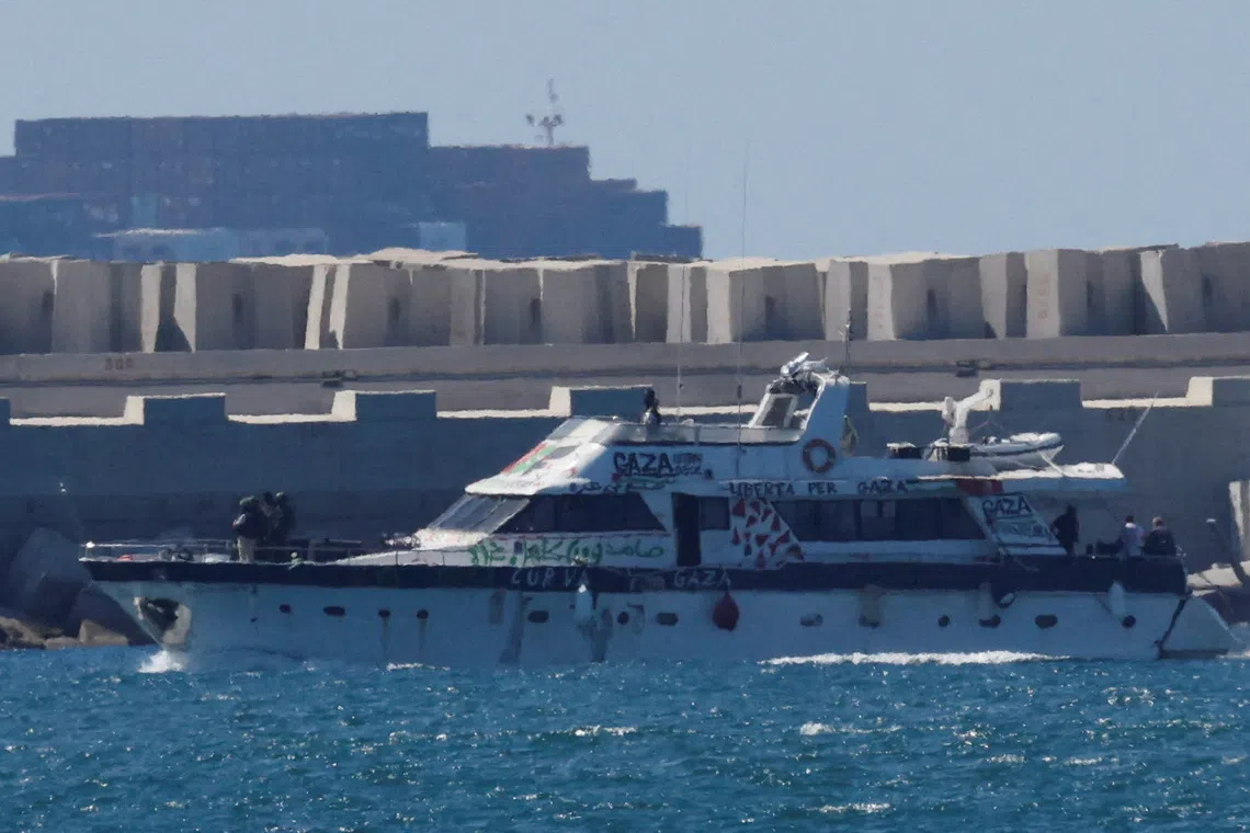 Nine members of the Gaza aid flotilla arrived home in Switzerland on Oct 5 after being deported by Israel.