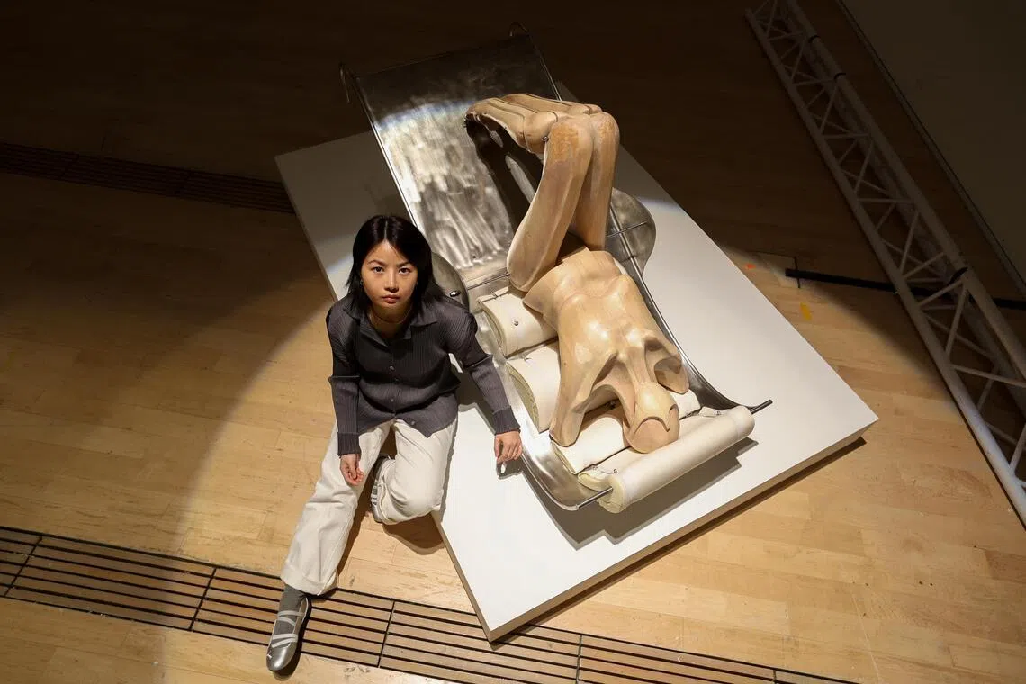 Hong Kong-based artist Liao Wen’s sculptures are inspired by an encounter with a disabled woman. 