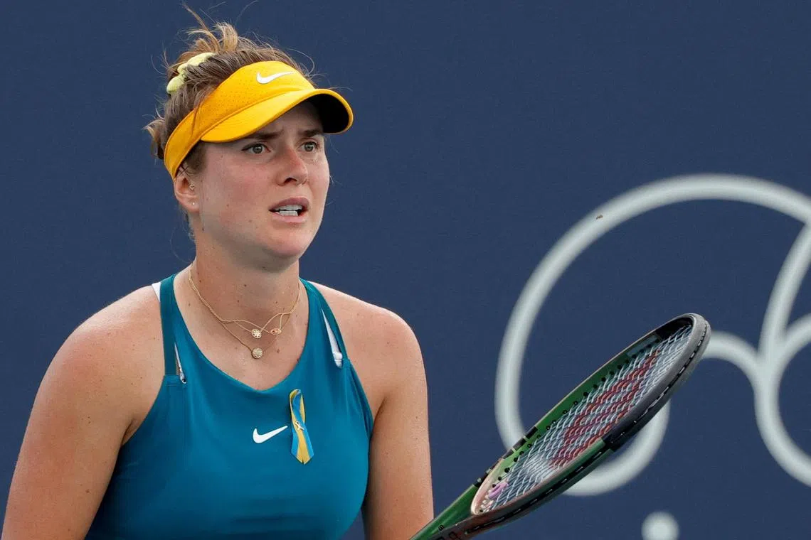 Ukraine's Elina Svitolina in action during the Miami Open in 2022.