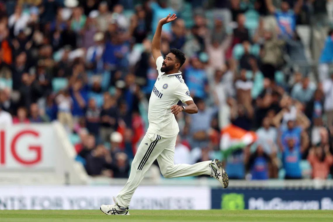 Cricket - International Test Match Series - Fifth Test - England v India - Kia Oval, London, Britain - August 4, 2025 India's Mohammed Siraj celebrates taking the wicket of England's Gus Atkinson and India winning the match to draw the test series Action Images via Reuters/Paul Childs
