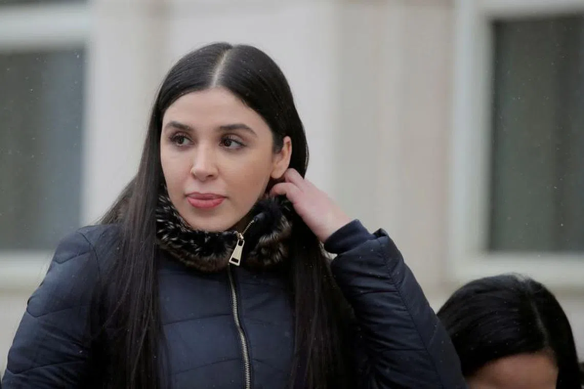 FILE PHOTO: Emma Coronel Aispuro, the wife of Joaquin Guzman, departs after the trial of Mexican drug lord Guzman, known as \"El Chapo\", at the Brooklyn Federal Courthouse, in New York, U.S., February 12, 2019. REUTERS/Brendan McDermid/File Photo
