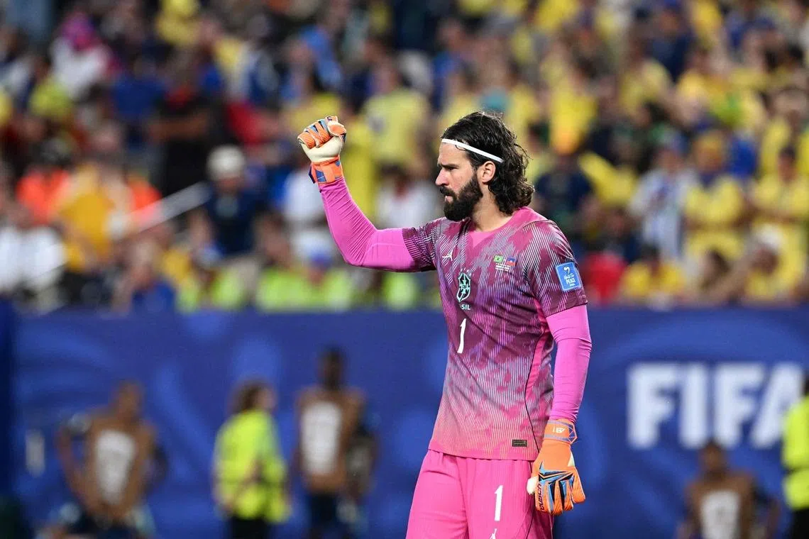 After wearing black and pink kits in Brazil's first two games, goalkeeper Alisson will be wearing green next, instead of red as originally announced by FIFA.
