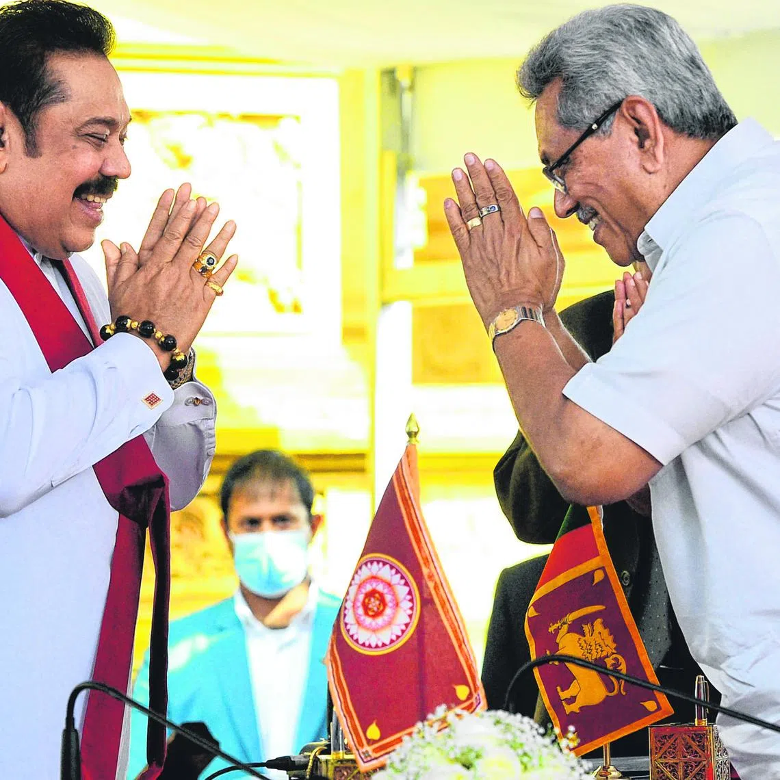 The Rajapaksa brothers, Mahinda (left) and Gotabaya, in a file photo taken in 2020.