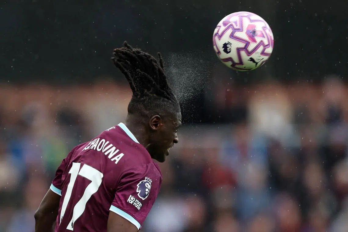 Soccer Football - Premier League - Burnley v Liverpool - Turf Moor, Burnley, Britain - September 14, 2025 Burnley's Loum Tchaouna in action REUTERS/Scott Heppell