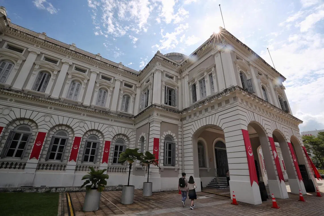 Facade of National Museum of Singapore on Aug 15, 2022. National Museum of Singapore's Singapore History Gallery and Glass Rotunda slated for revamp in 2025 and 2026 respectively.