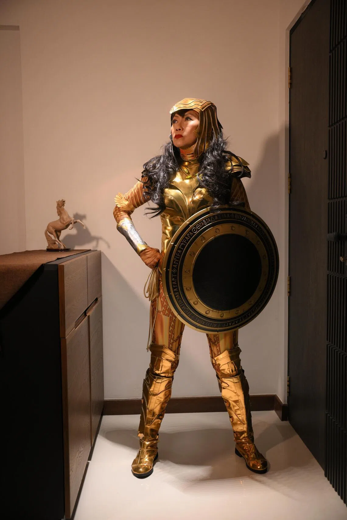 Susie Low in her Wonder Woman costume.