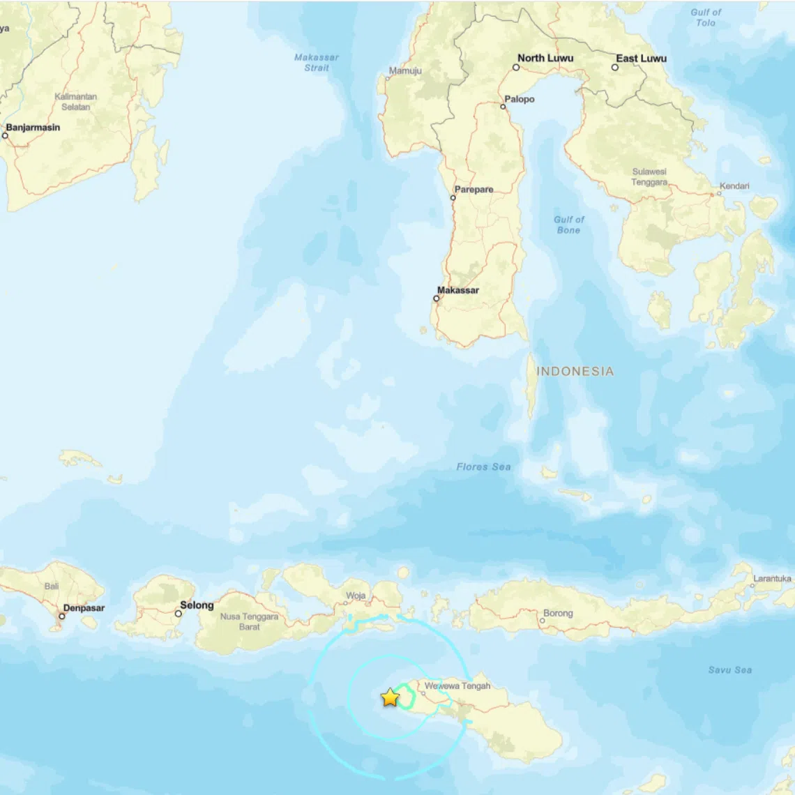The quake was at a depth of 10km.