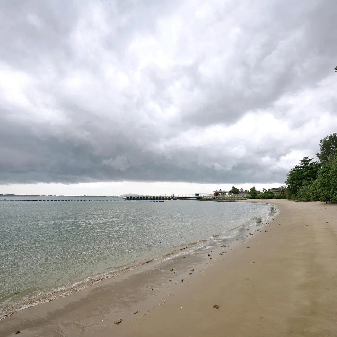 A section of the estimated 193ha of land off Changi, which will be reclaimed for the development of the aviation park, as seen from the coast near Changi Beach carpark 7 on July 2, 2025.