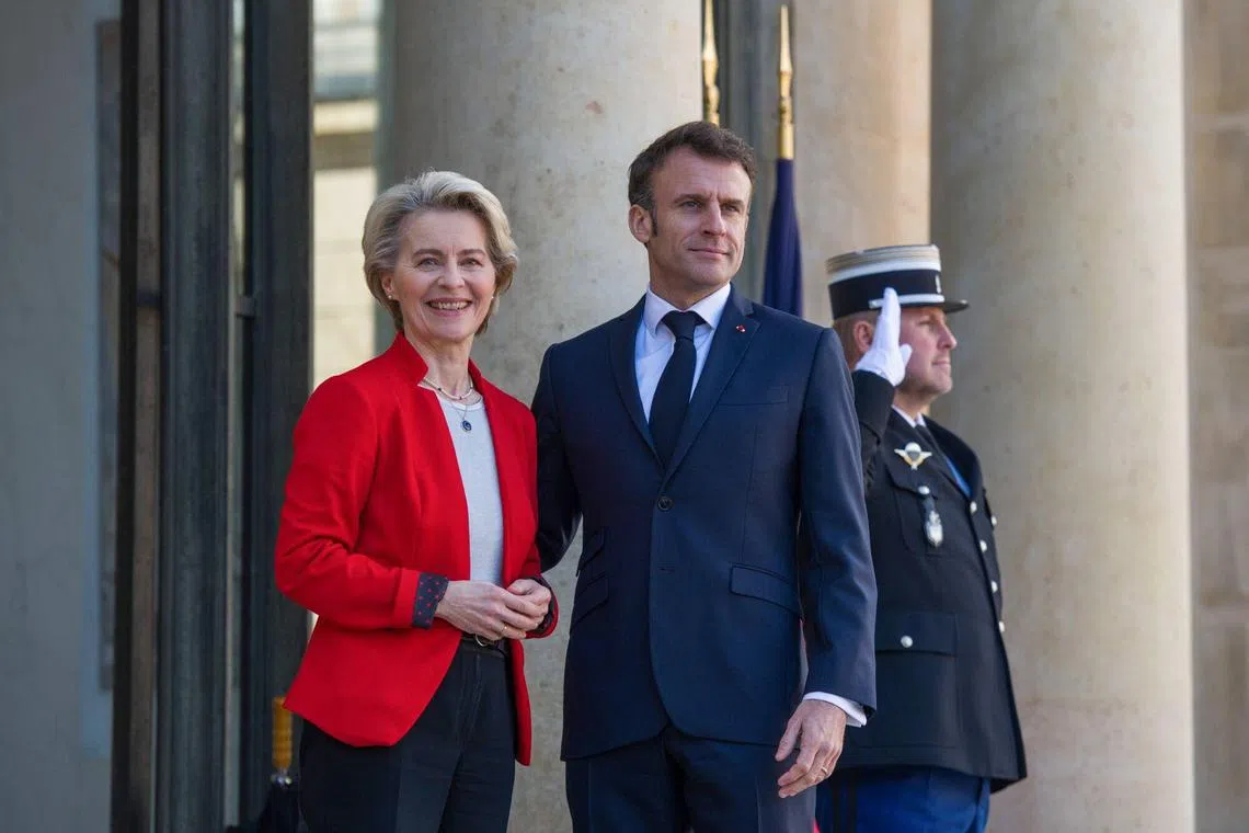Mr Emmanuel Macron invited Ms von der Leyen on the trip as a way to project European unity. 