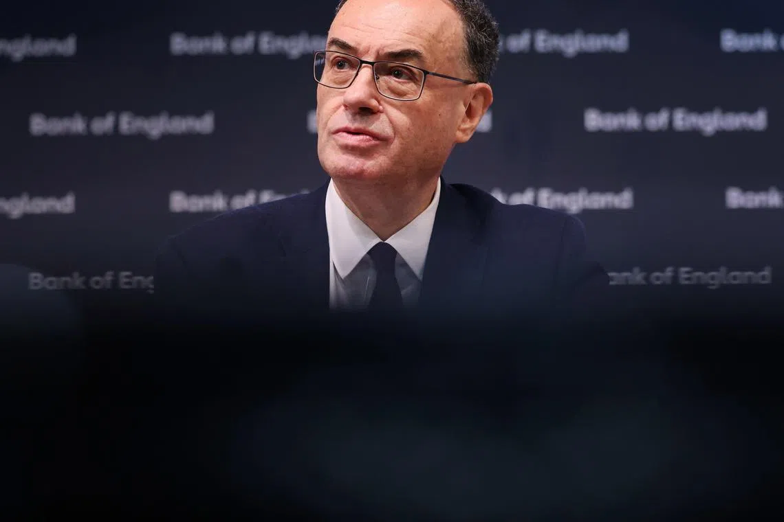 epa12288032 Bank of England Governor Andrew Bailey speaks to the media during the bank's Monetary Report press conference in London, Britain, 07 August 2025. The Bank of England has cut interest rates to 4 percent during its Monetary Report Conference in London on 07 August.  EPA/ANDY RAIN