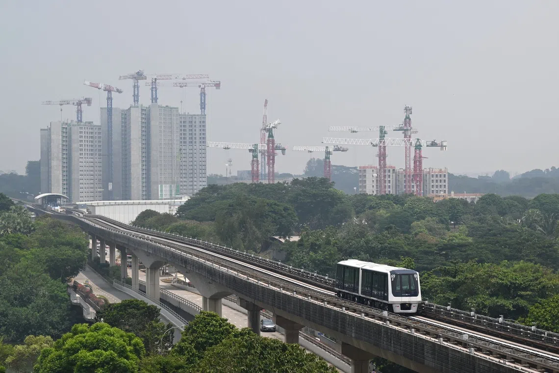 24hr PSI for north is 79. Hazy conditions seen from Sengkang towards Central at 12.50pm on Sept 4, 2026. ST PHOTO: Chong Jun Liang