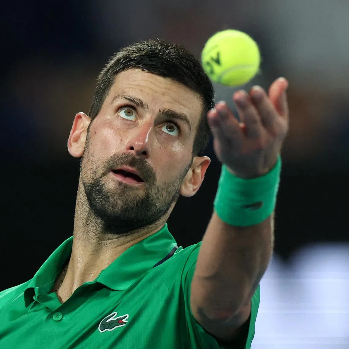 Tennis - Australian Open - Melbourne Park, Melbourne, Australia - January 30, 2026 Serbia's Novak Djokovic in action during his semi final match against Italy's Jannik Sinner REUTERS/Edgar Su