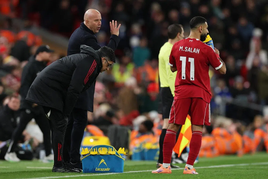 Liverpool manager Arne Slot says he and Mohamed Salah have "moved on" from their disagreements.