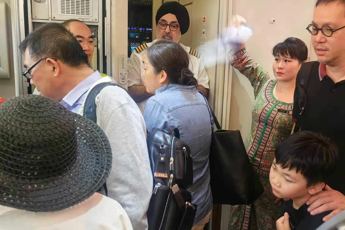 Passengers disembarked the aircraft at 12.30am on Sept 7 and hotel accommodation was arranged, said an SIA spokesman.