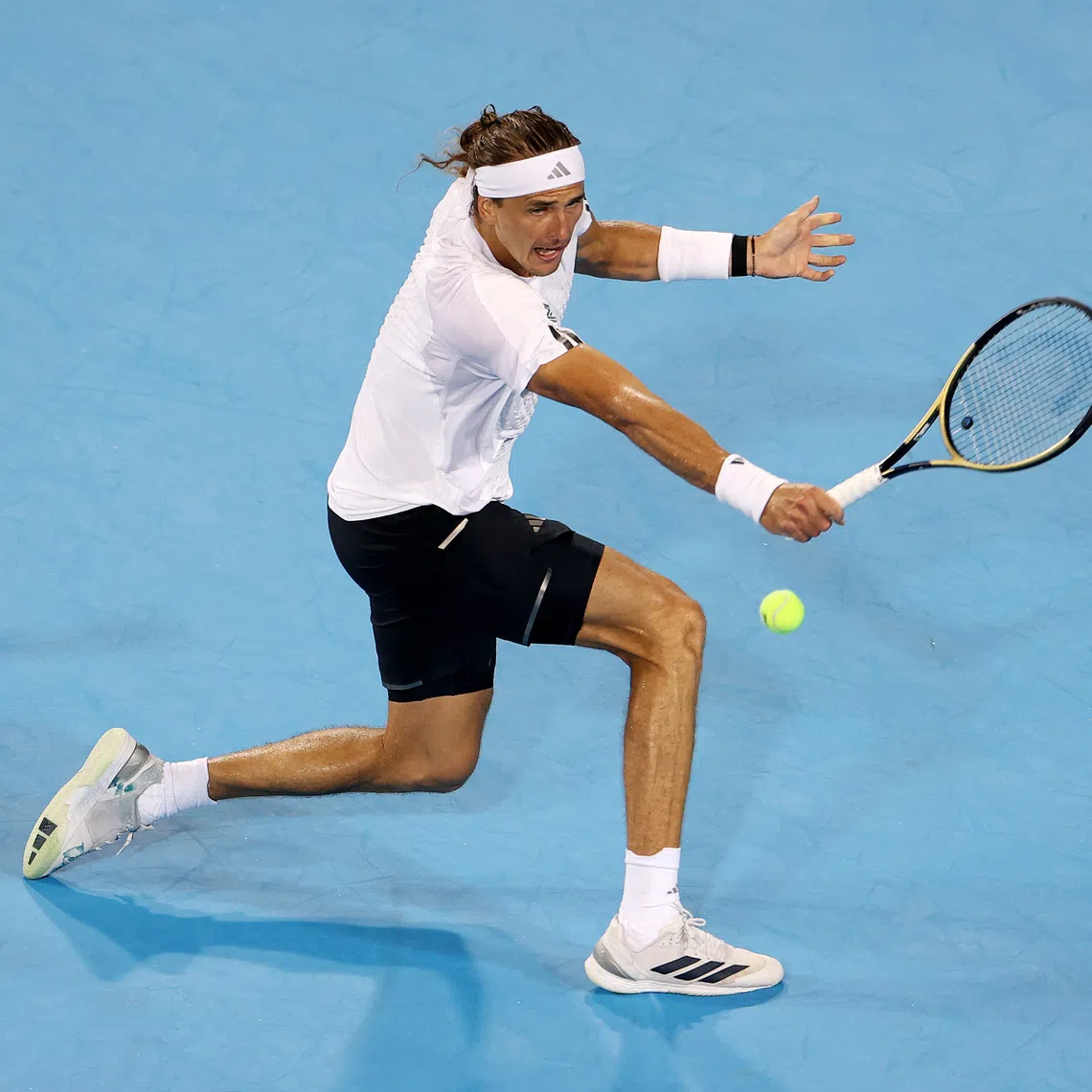 Alexander Zverev (above) won his ATP season-best 46th match of the campaign by defeating Terrance Atmane.