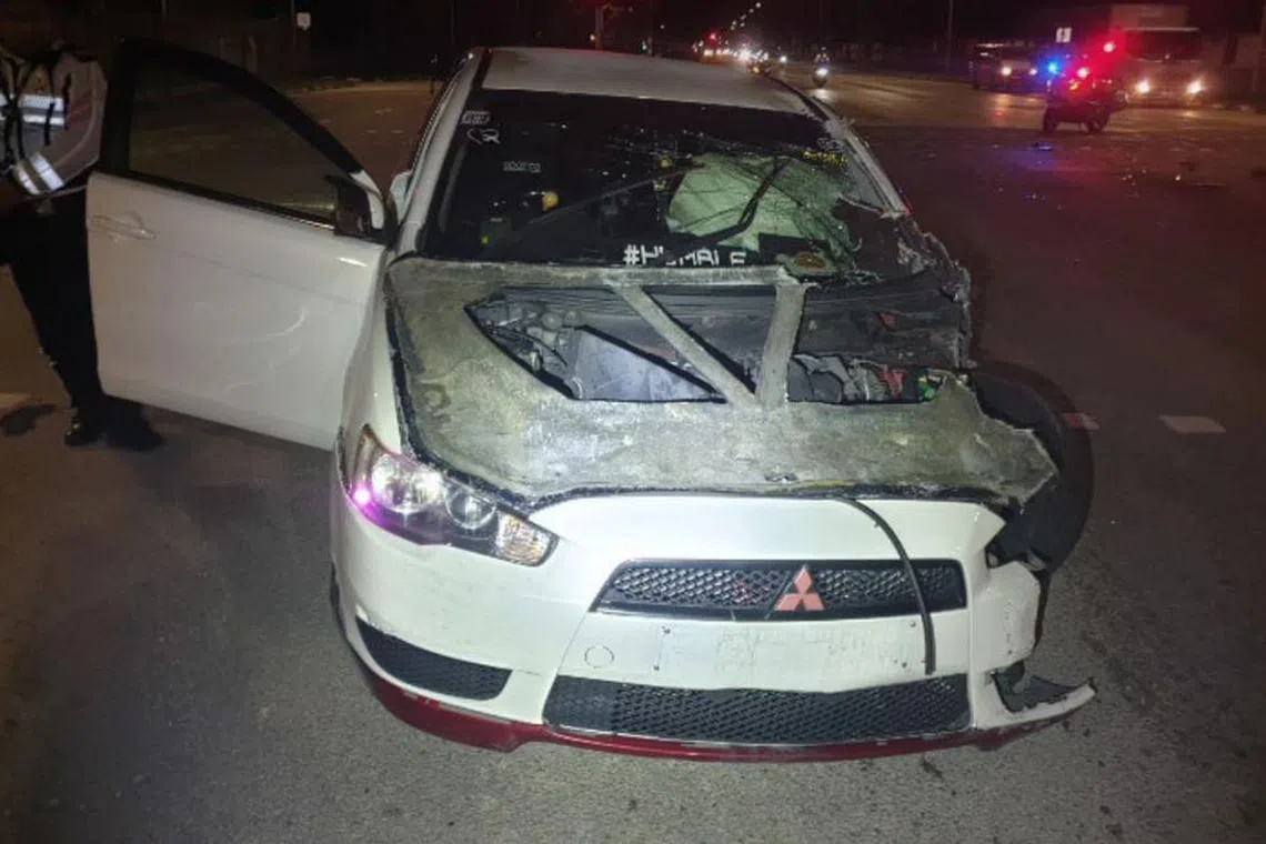 Muhammad Noor Indra Hamzah stole a car, drove it without a licence and crashed it under the influence of drugs, all while he was on the run.