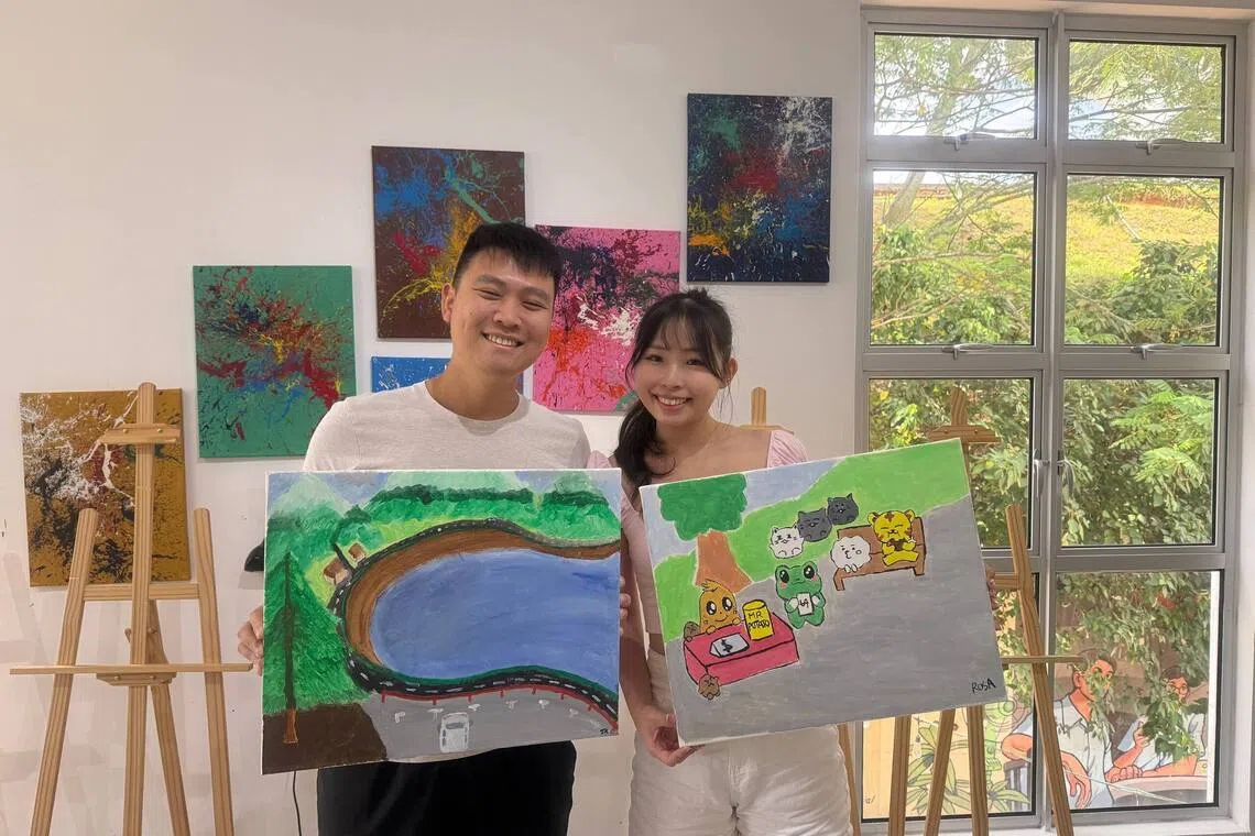 Journalist Rosalind Ang at a craft workshop with her husband in Johor Bahru in 2025.
