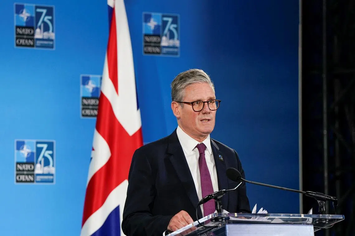 British Prime Minister Keir Starmer speaks during a press briefing during NATO’s 75th anniversary summit in Washington, U.S., July 11, 2024. REUTERS/Elizabeth Frantz