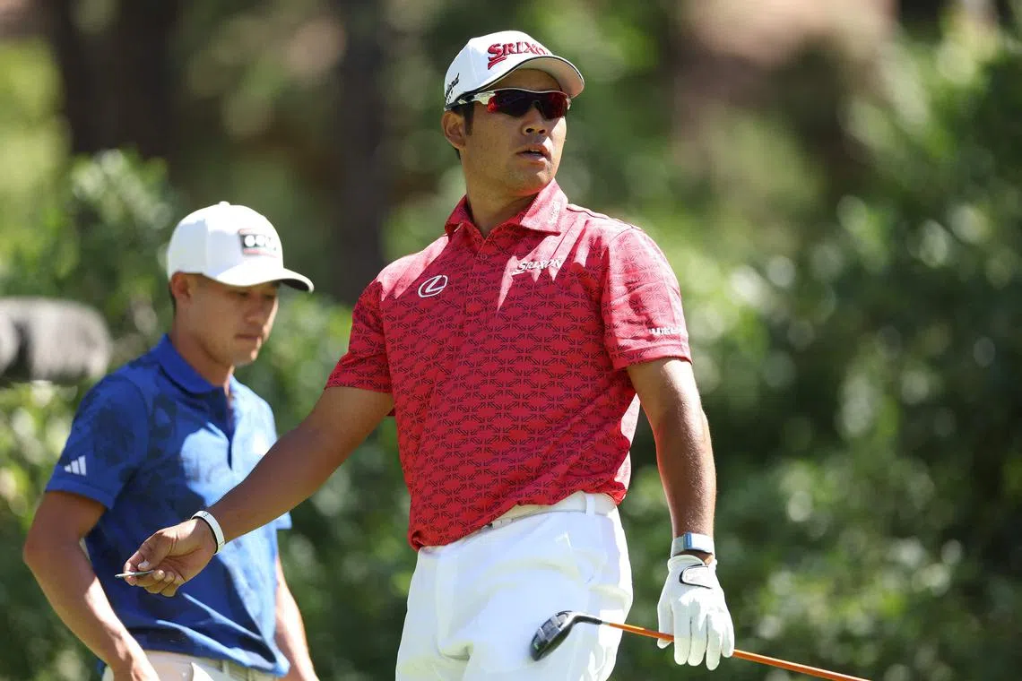 Japan's Hideki Matsuyama in action during the BMW Championship on Aug 22. He was one shot behind leader Keegan Bradley after the Aug 22 first round.