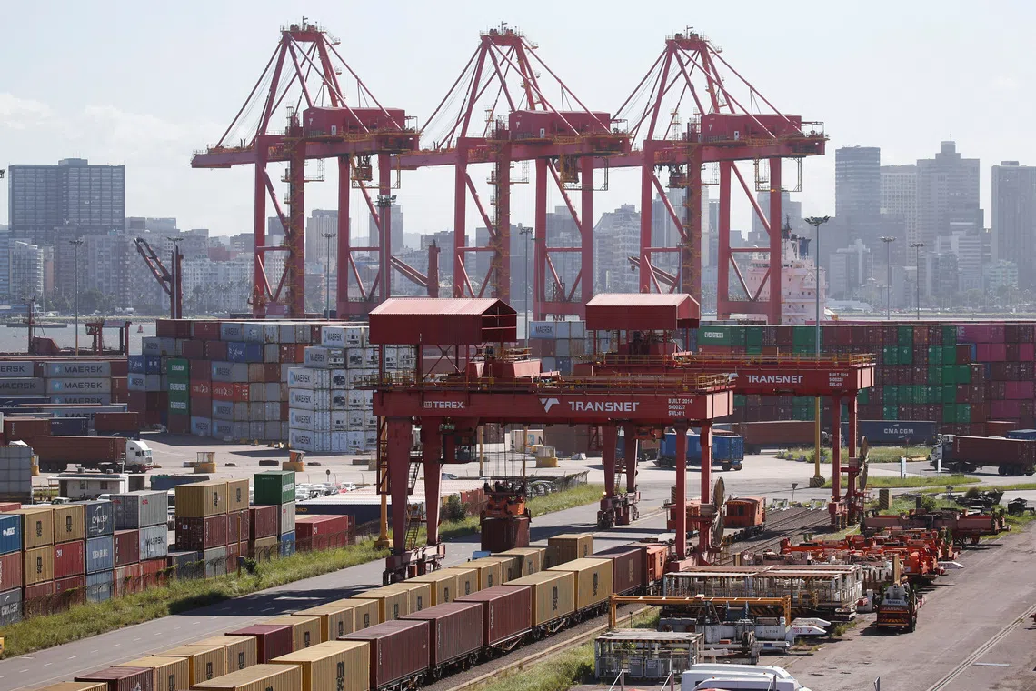 A general view of the Container Terminal at the port in Durban, South Africa, April 10, 2025. REUTERS/Rogan Ward