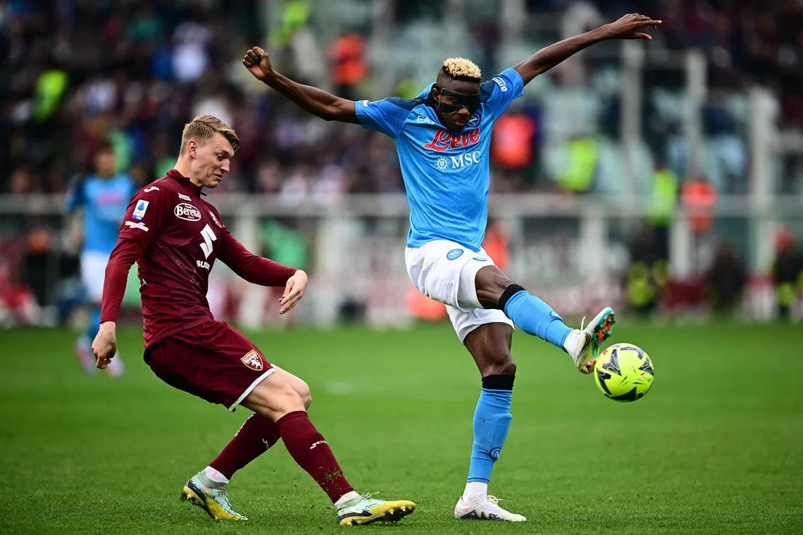Napoli striker Victor Osimhen is doubtful for the team's Champions League clash with AC Milan due to a thigh injury.