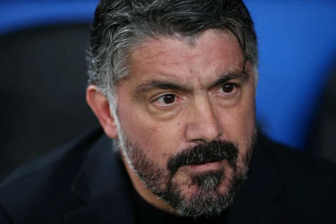 FILE PHOTO: Soccer Football - Europa League - Play-Off - First Leg - Shakhtar Donetsk v Olympique de Marseille - Volksparkstadion, Hamburg, Germany - February 15, 2024 Gennaro Gattuso before the match REUTERS/Cathrin Mueller/File Photo