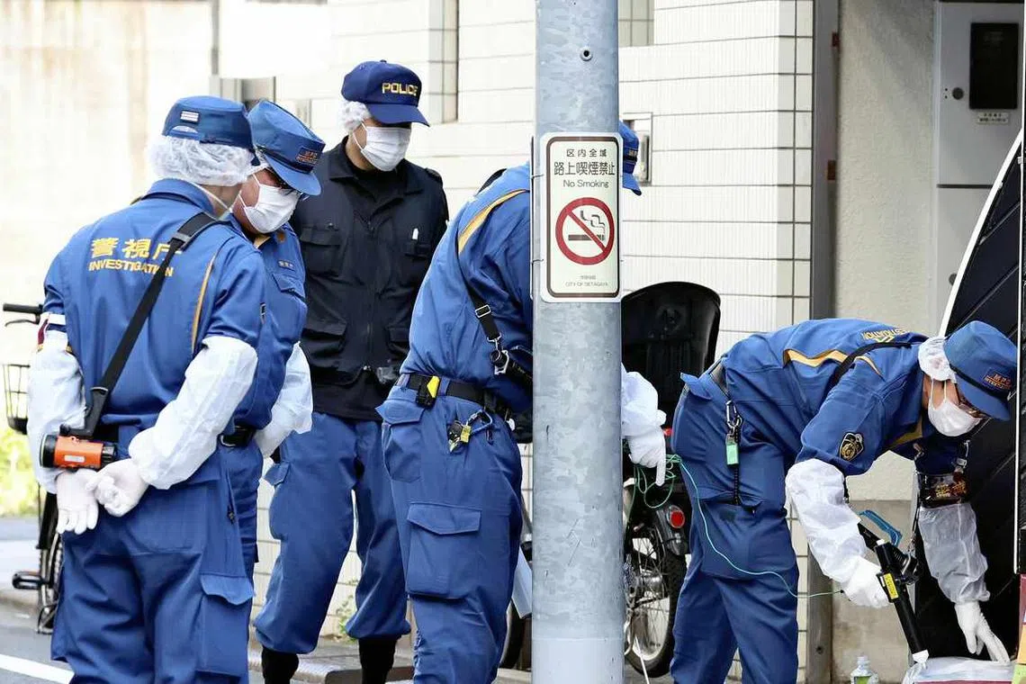 The police is searching for the suspect who is still at large.