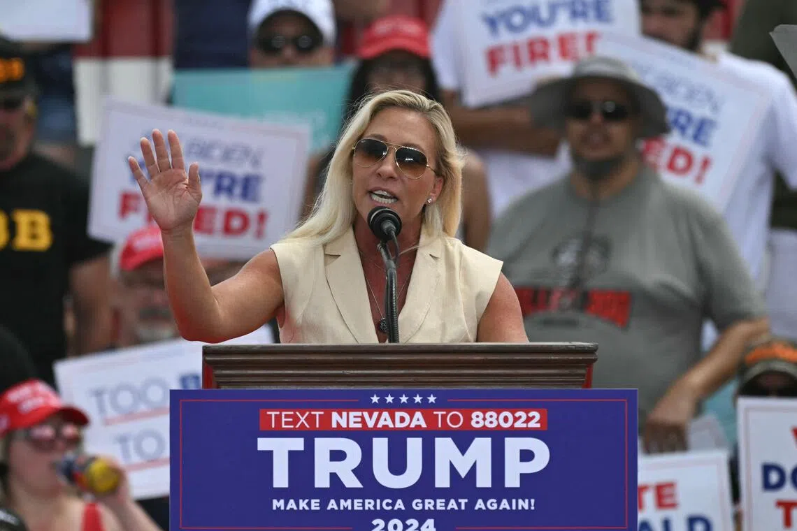 US Representative Marjorie Taylor Greene had adopted an outsider's I-don't-care attitude just as US President Donald Trump did in 2016.