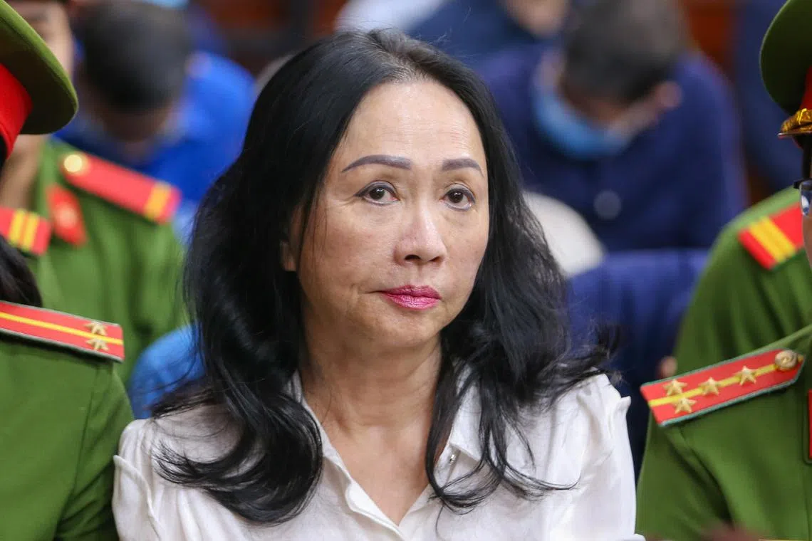 Chairwoman of Van Thinh Phat Holdings Truong My Lan during her trial at the Ho Chi Minh City People's Court, on April 11.