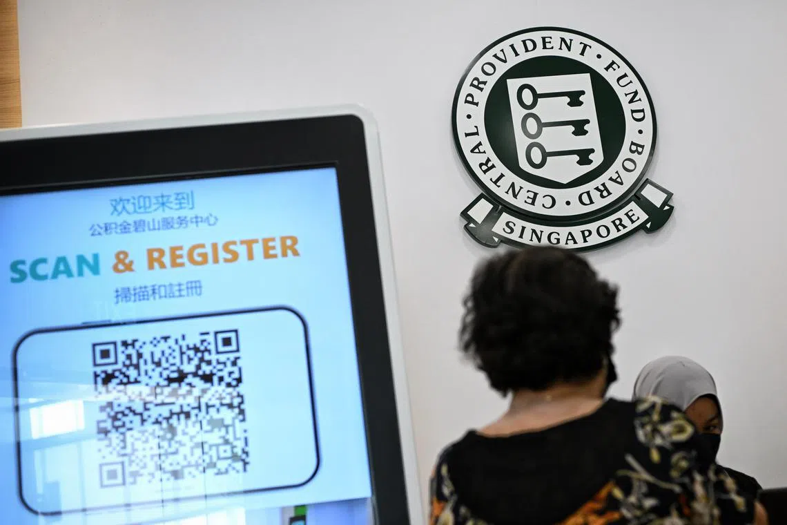 Generic pix of a customer being served at the CPF Bishan Service Centre on Feb 16, 2023.