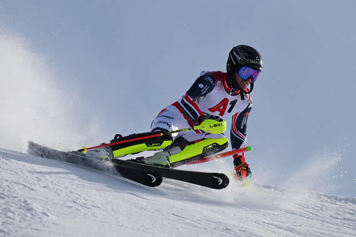 Alpine Skiing - FIS Alpine Ski World Cup - Men's Slalom - Gurgl, Austria - November 22, 2025 France's Paco Rassat in action during the first run REUTERS/Angelika Warmuth