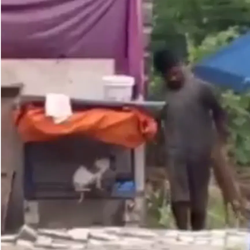 The video showed the suspect acting aggressively by submerging a puppy into a water tank at a construction site in Seksyen, the police said.