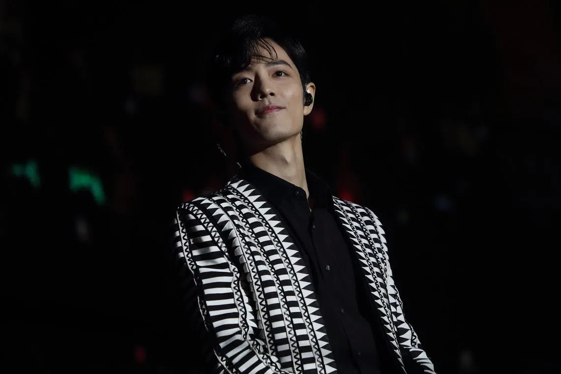 Actor Sean Xiao Zhan performs on stage during The Untamed National Style Concert on November 2, 2019 in Nanjing, Jiangsu Province of China.