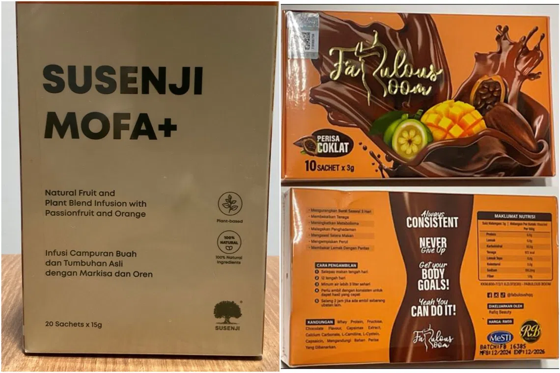 Susenji Mofa+ was found to have sennosides while Fabulous Boom Chocolate Flavour was found to contain sibutramine.