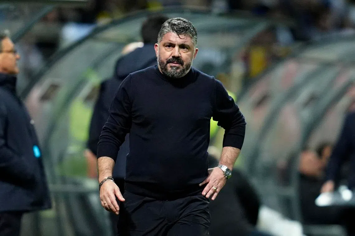 Soccer Football - FIFA World Cup - UEFA Qualifiers - Finals - Bosnia and Herzegovina v Italy - Bilino Polje Stadium, Zenica, Bosnia and Herzegovina - March 31, 2026 Italy coach Gennaro Gattuso during the match REUTERS/Matteo Ciambelli