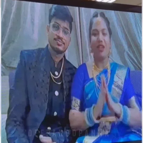 Mr Medha Kshirsagar and Ms Sangama Das are seen attending their wedding reception via a video call due to airline IndiGo’s massive flight scheduling snafu.