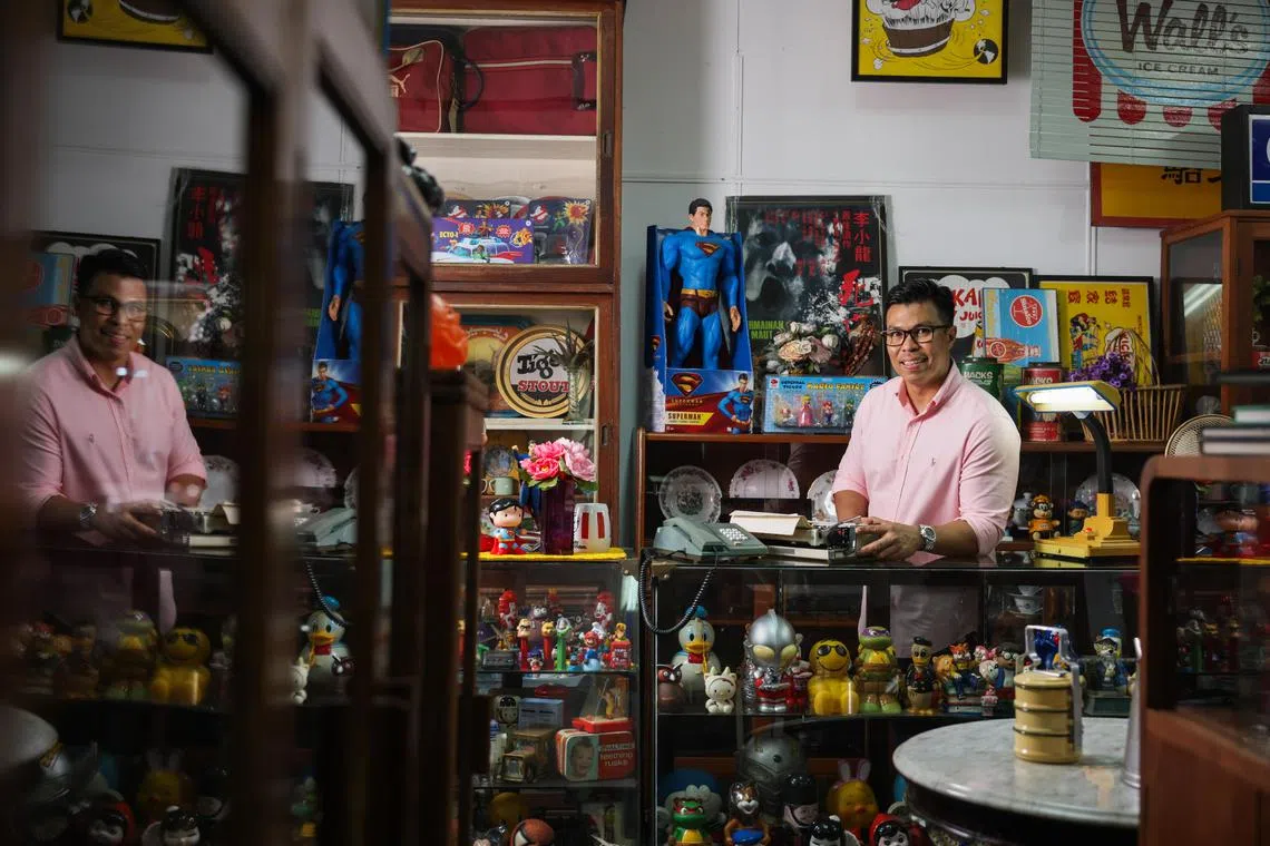 ST20250203_202548000172: Gin Tay/ tgmoney16/ Timothy Goh /
(For Me and My Money)
Profile of Wak Sadri, 46, founder of Treasure at Home photographed at his vintage shop in Kapo Factory on Feb 3, 2025. 