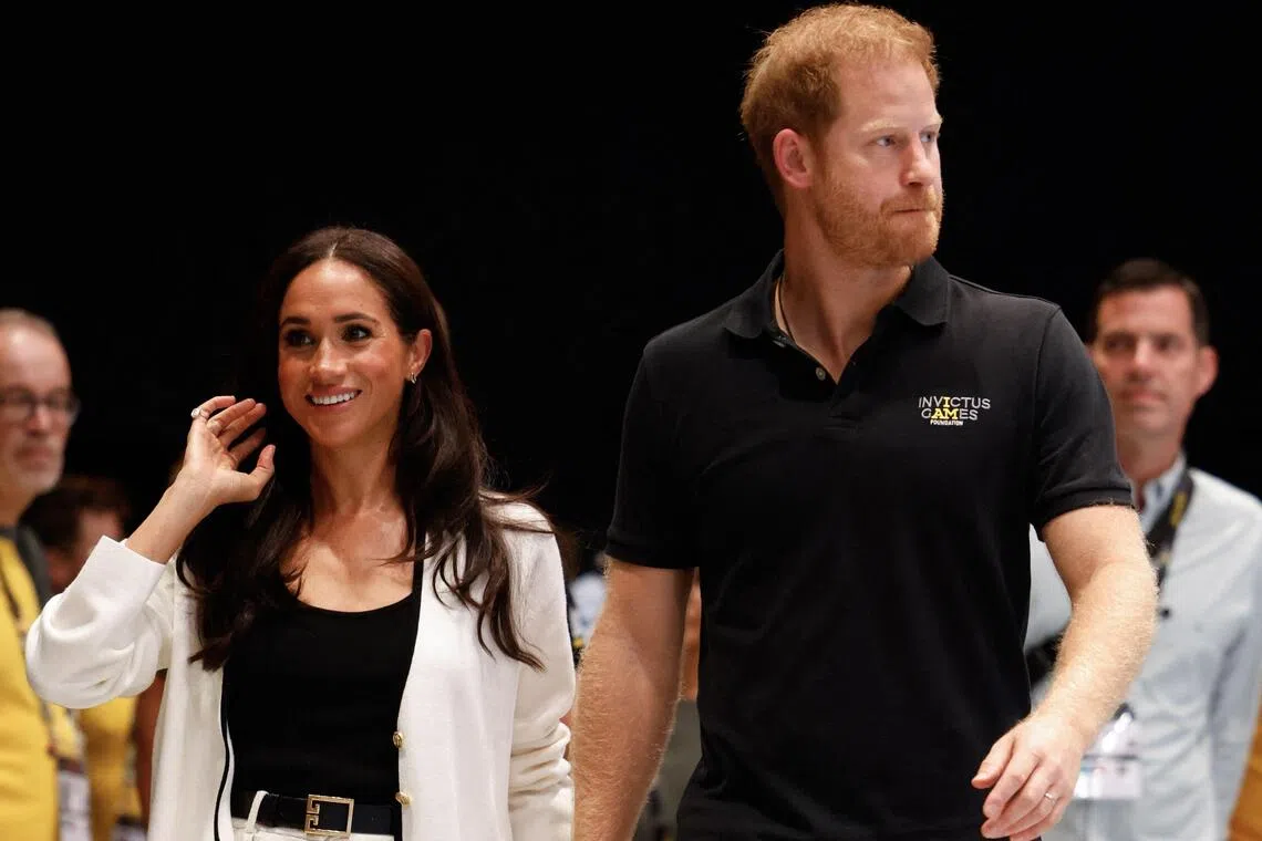 Britain’s Meghan, Duchess of Sussex and Britain’s Prince Harry, Duke of Sussex, will visit Nottingham in central England on Oct 15.