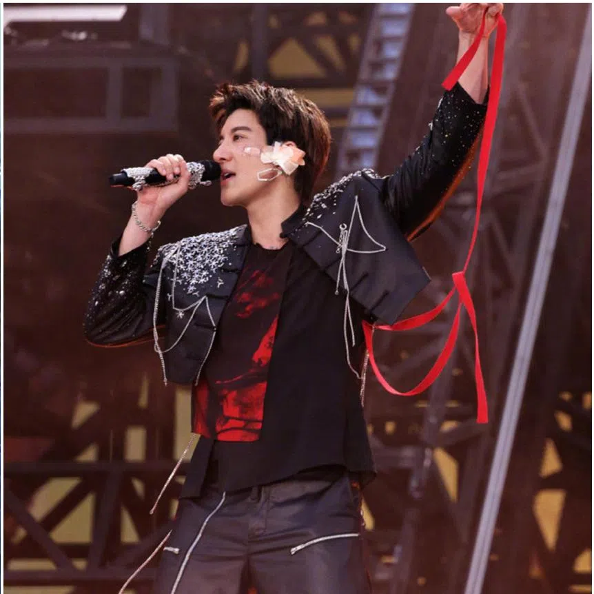 Wang Leehom needed 39 stitches to his face and ear after a heavy fall at his concert in Chengdu on July 4.