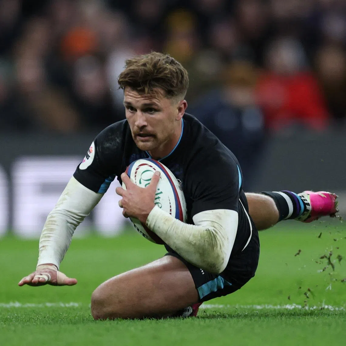 Rugby Union - Autumn Internationals - England v Argentina - Allianz Stadium, Twickenham, London, Britain - November 23, 2025 England's Henry Slade scores a try Action Images via Reuters/Paul Childs/File Photo