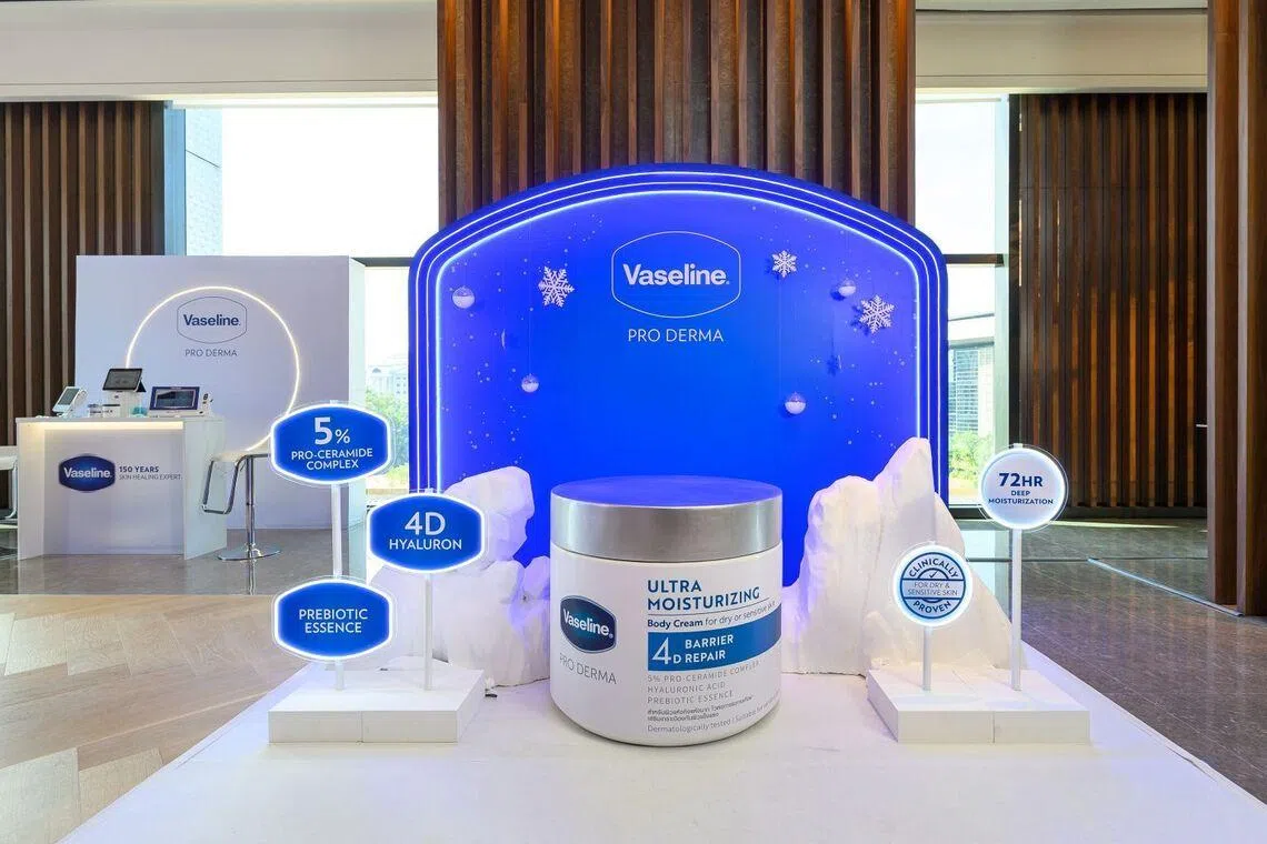 Vaseline Pro Derma Ultra Moisturising Body Cream on display