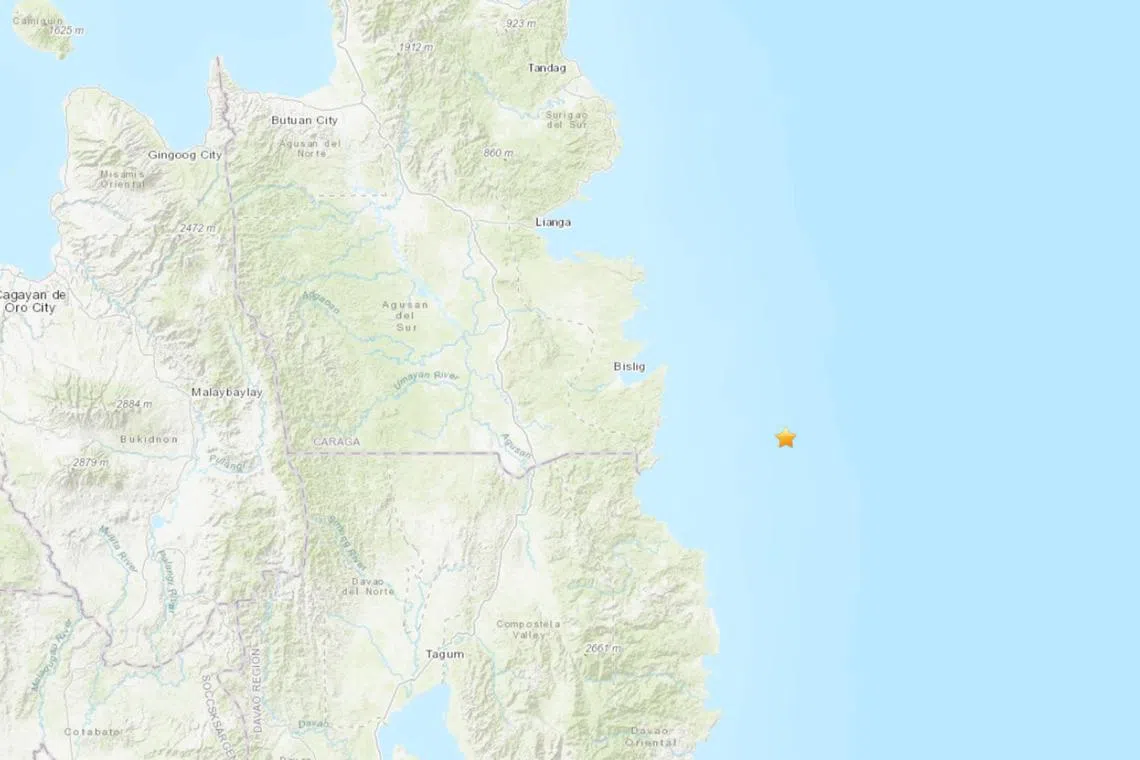 The US National Tsunami Warning Center said that there was no tsunami threat from the earthquake. 