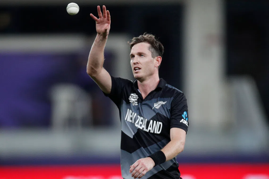 FILE PHOTO: Cricket - ICC Men's T20 World Cup Final - New Zealand v Australia- Dubai International Cricket Stadium, Dubai, United Arab Emirates - November 14, 2021 New Zealand's Adam Milne REUTERS/Hamad I Mohammed/File Photo