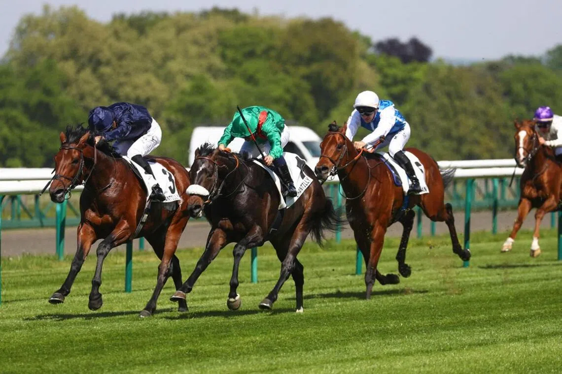 Green machine charging in pairs in Paris classic