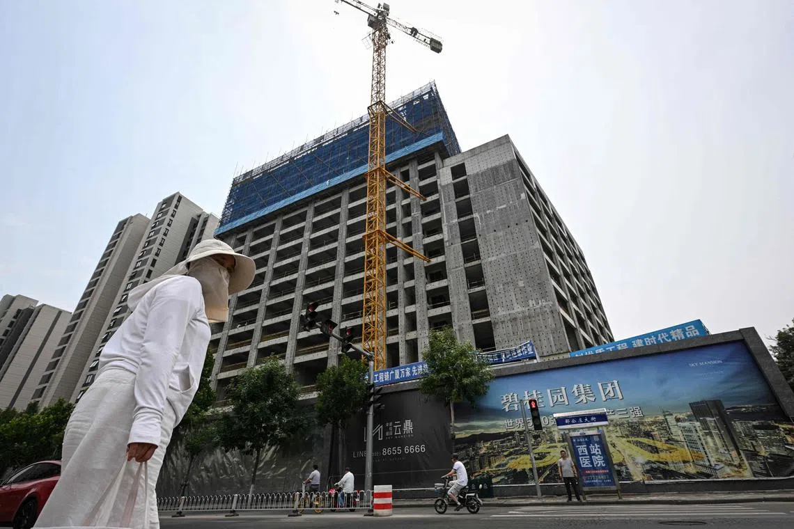 A housing market slump in China has hurt the finances of local governments, which are responsible for social spending.